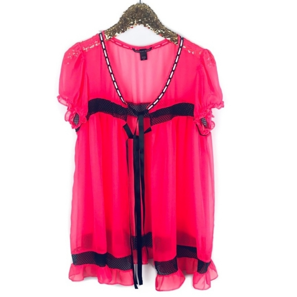 Victoria's Secret Coral & Black Lingerie Cover Up